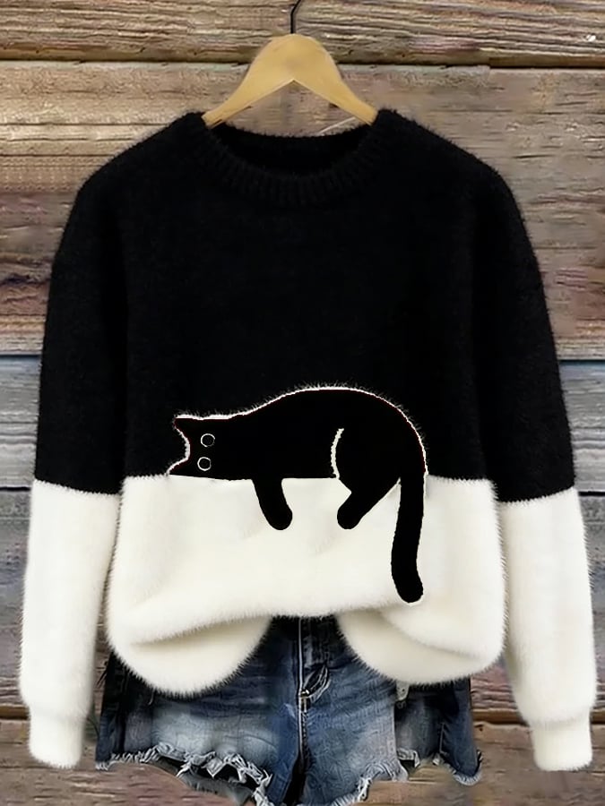 Olivia Sydney - Women's Cat Graphic Sweater