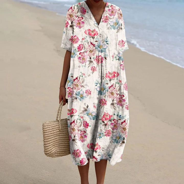 Olivia Sydney - Vintage Floral Linen Dress