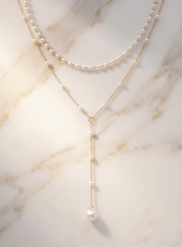 Olivia Sydney - Double Pearl Necklace