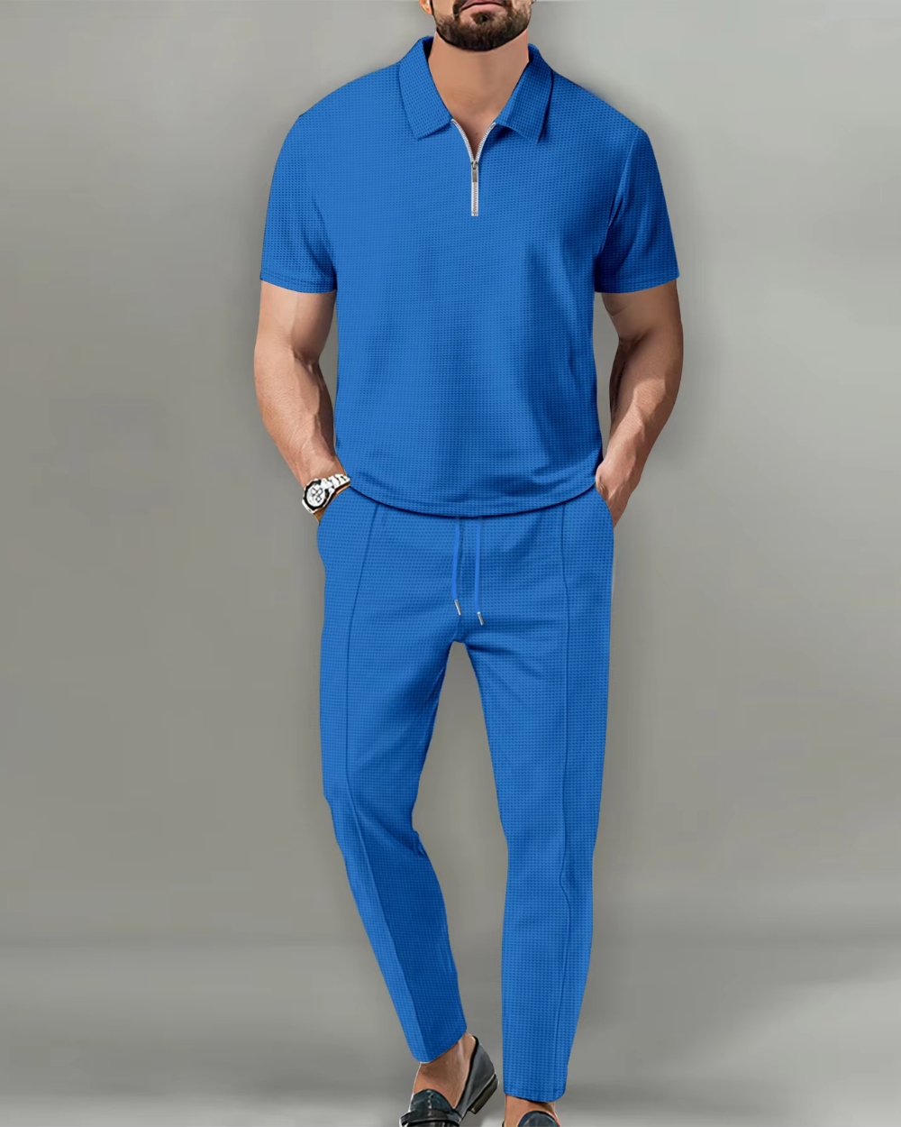 Olivia Sydney - 2 Piece Zip Polo Set