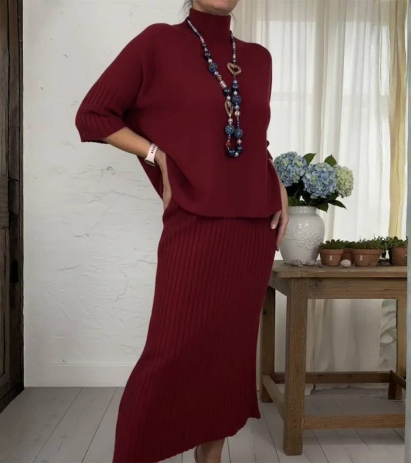 Olivia Sydney - Knit Set with Corduroy Skirt