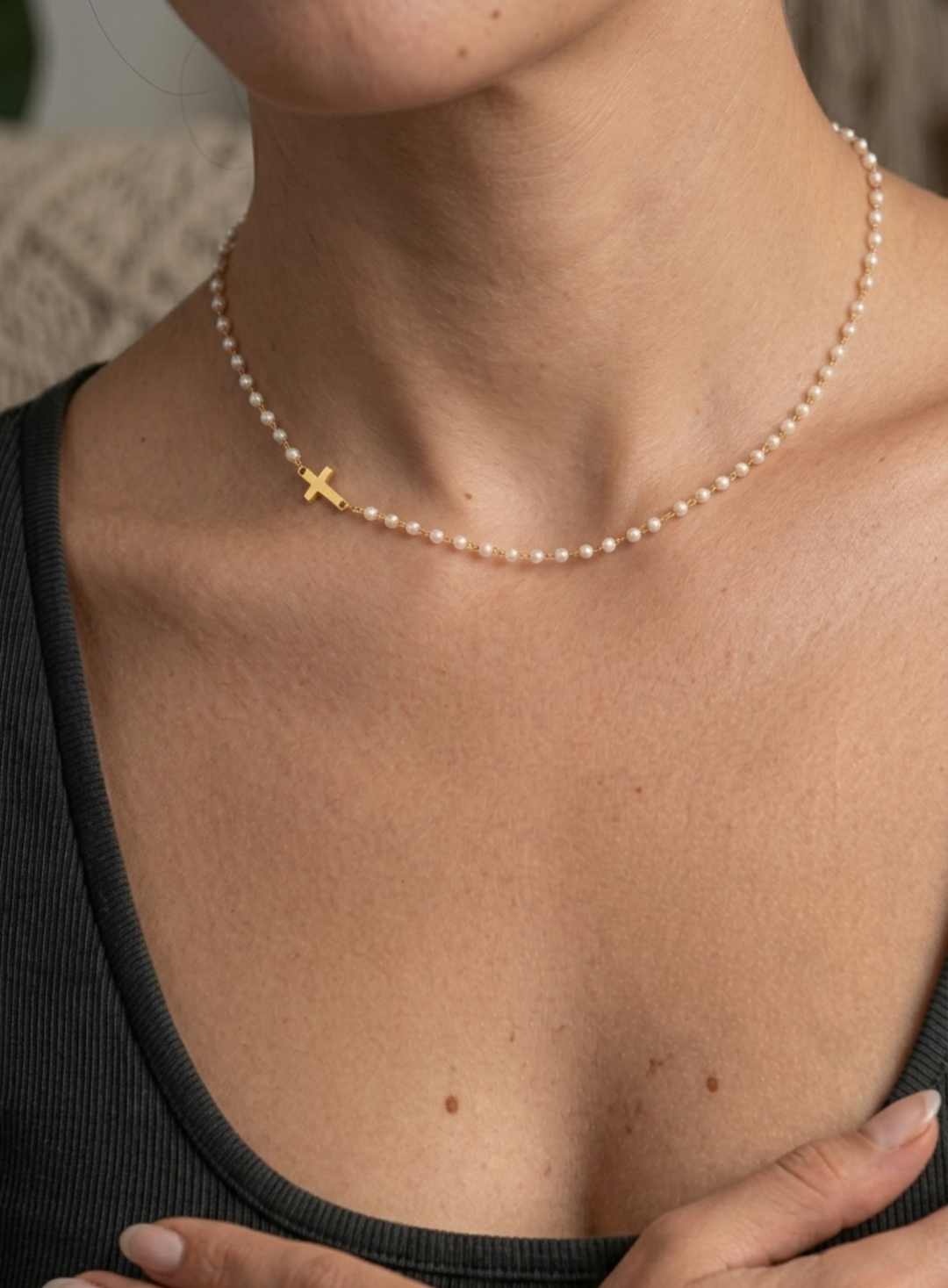 Olivia Sydney - Cross and Pearl Necklace