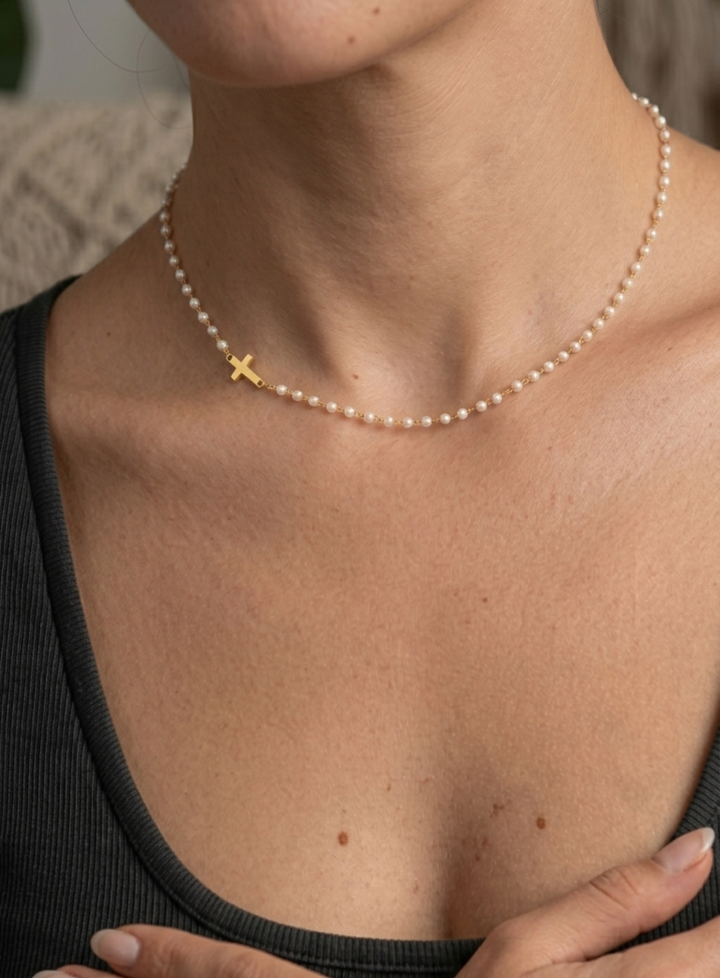 Olivia Sydney - Cross and Pearl Necklace