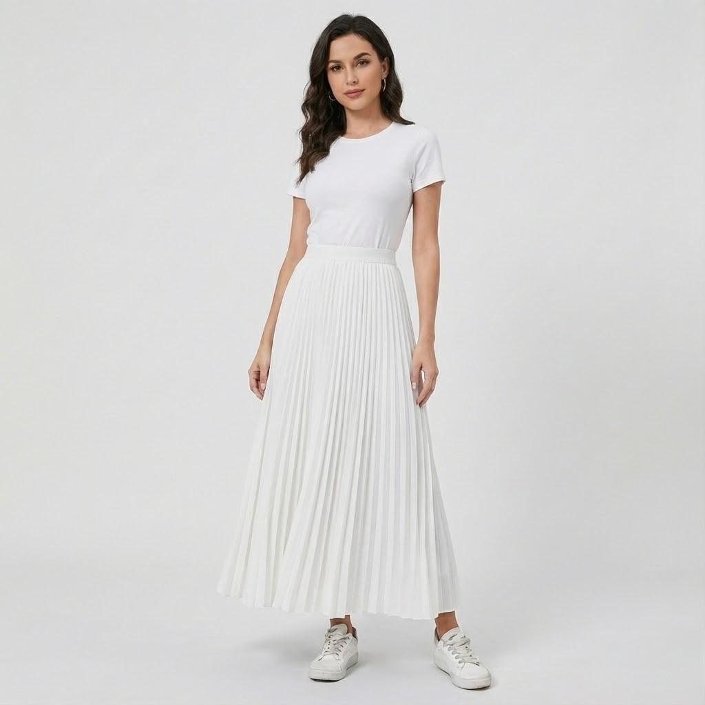 Olivia Sydney - Pleated Midi Skirt in Fluid Fabric