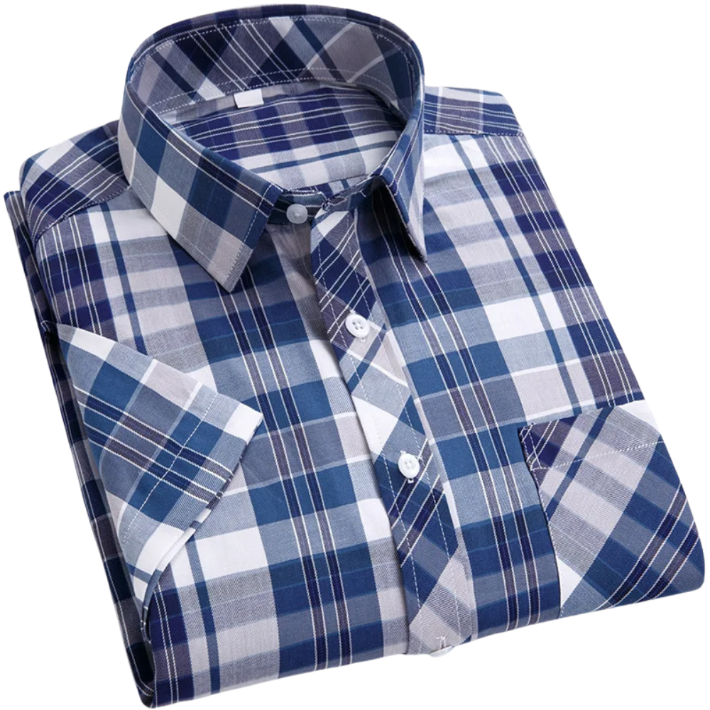 Olivia Sydney - Checkered Cotton Short Sleeve Shirt