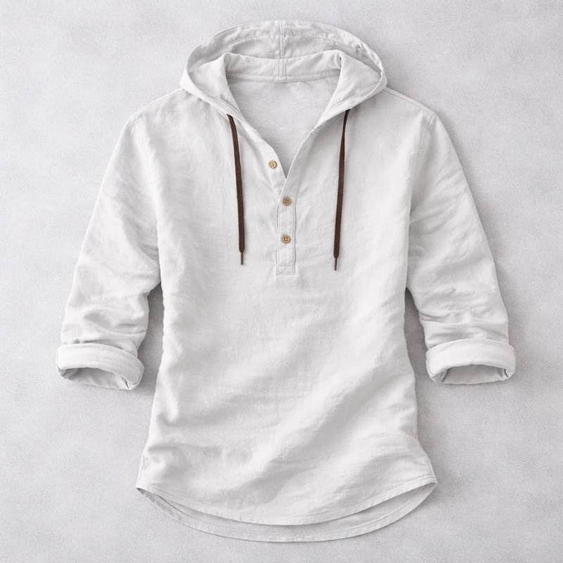 Olivia Sydney - Cotton-Linen Hoodie Shirt