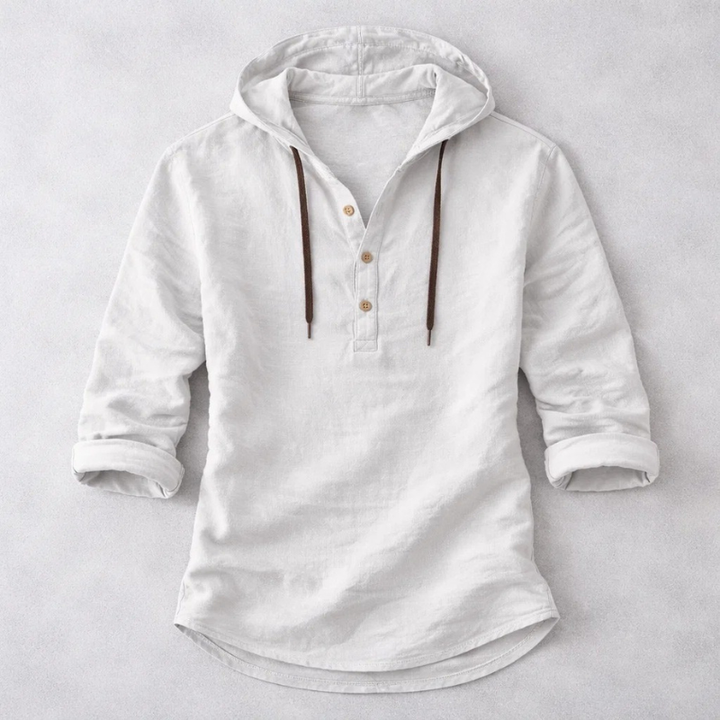 Olivia Sydney - Cotton-Linen Hoodie Shirt