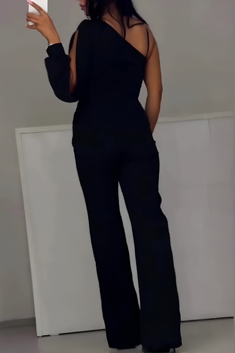 Olivia Sydney - Elegant One-Shoulder Jumpsuit with Shiny Details