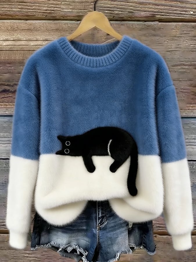 Olivia Sydney - Women's Cat Graphic Sweater