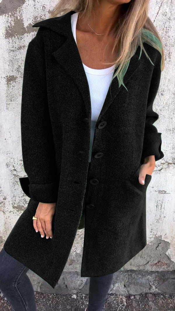 Olivia Sydney - Casual coat with lapels and single-breasted button closure