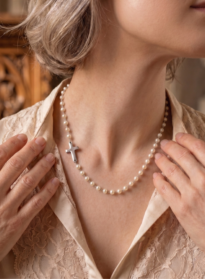 Olivia Sydney - Cross and Pearl Necklace
