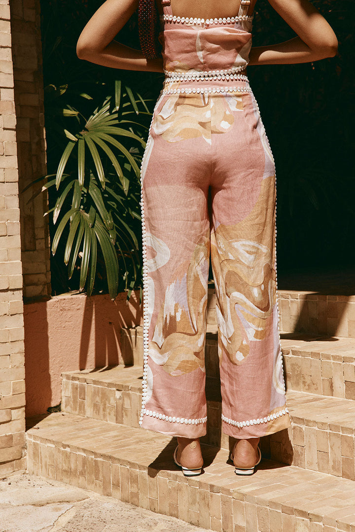 Olivia Sydney - Artistic Print High-Waisted Summer Pants