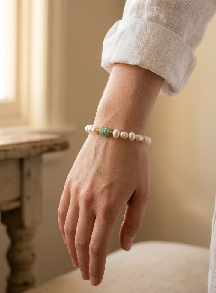 Olivia Sydney - Green Pearl Bracelet