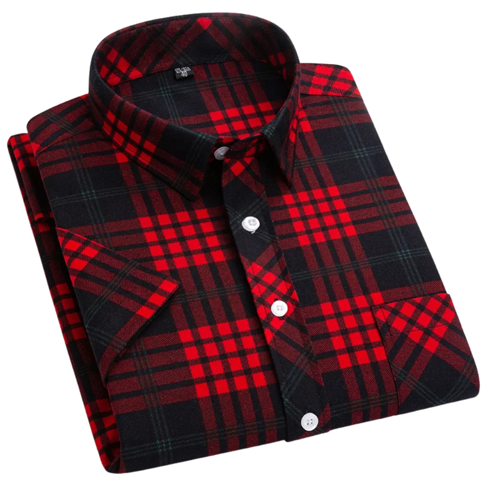 Olivia Sydney - Checkered Cotton Short Sleeve Shirt