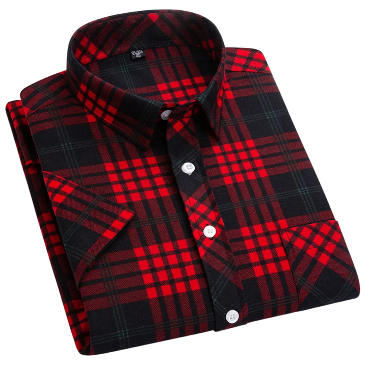 Olivia Sydney - Checkered Cotton Short Sleeve Shirt