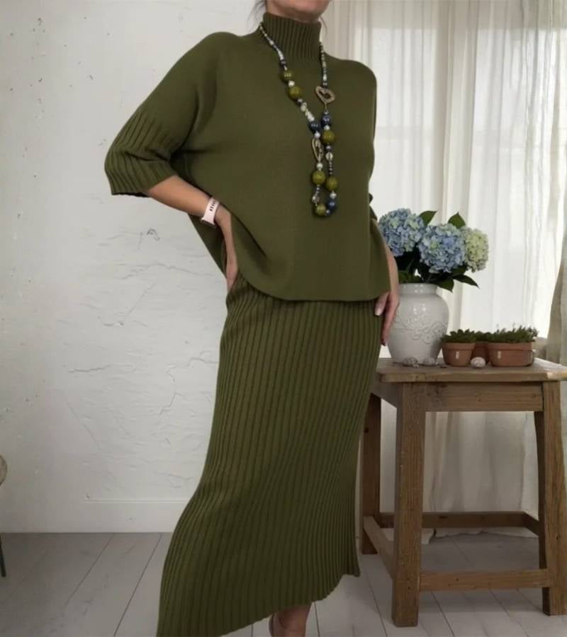 Olivia Sydney - Knit Set with Corduroy Skirt