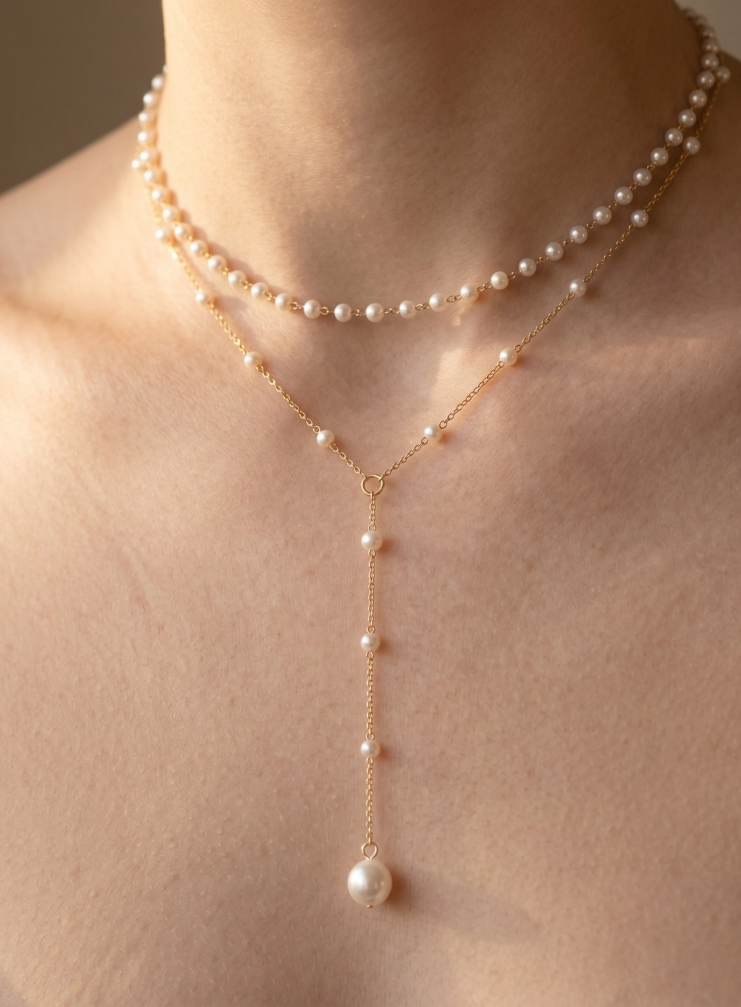 Olivia Sydney - Double Pearl Necklace