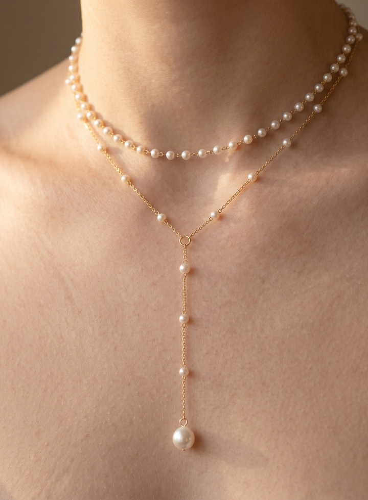 Olivia Sydney - Double Pearl Necklace
