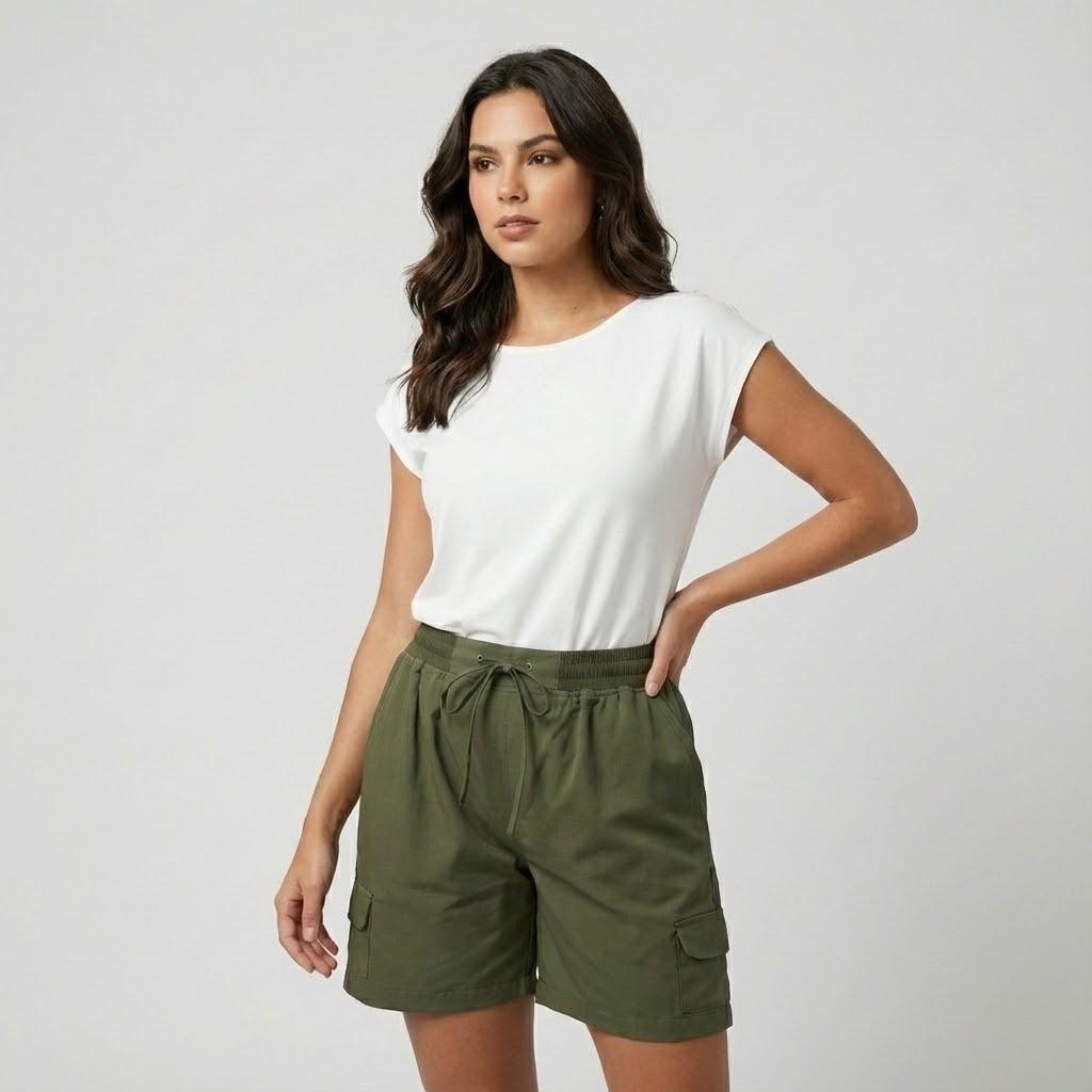 Olivia Sydney - Adjustable Drawstring Cargo Shorts