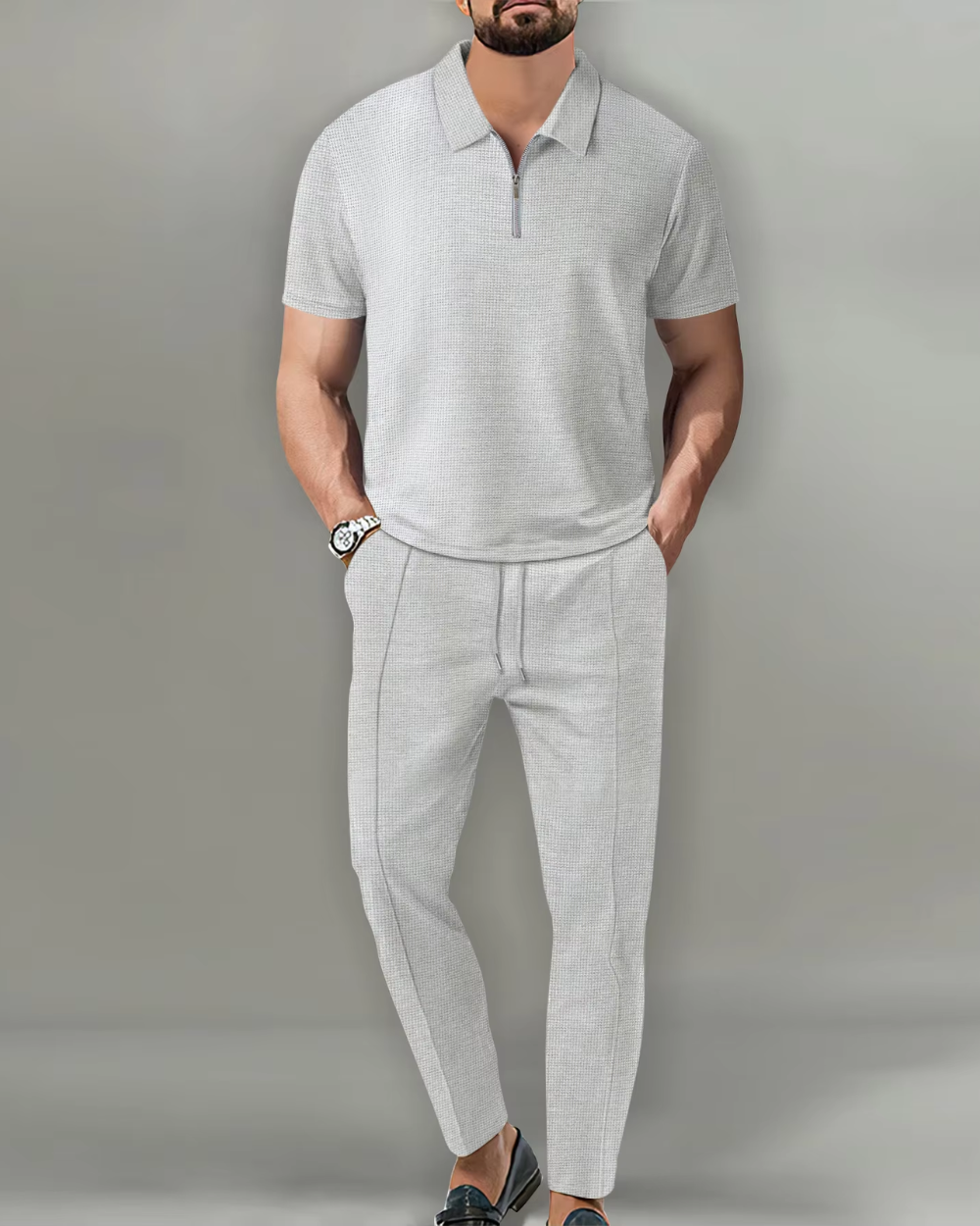 Olivia Sydney - 2 Piece Zip Polo Set