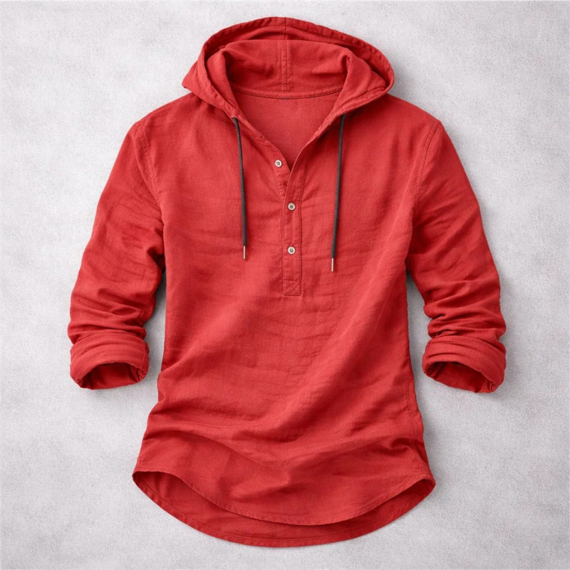 Olivia Sydney - Cotton-Linen Hoodie Shirt