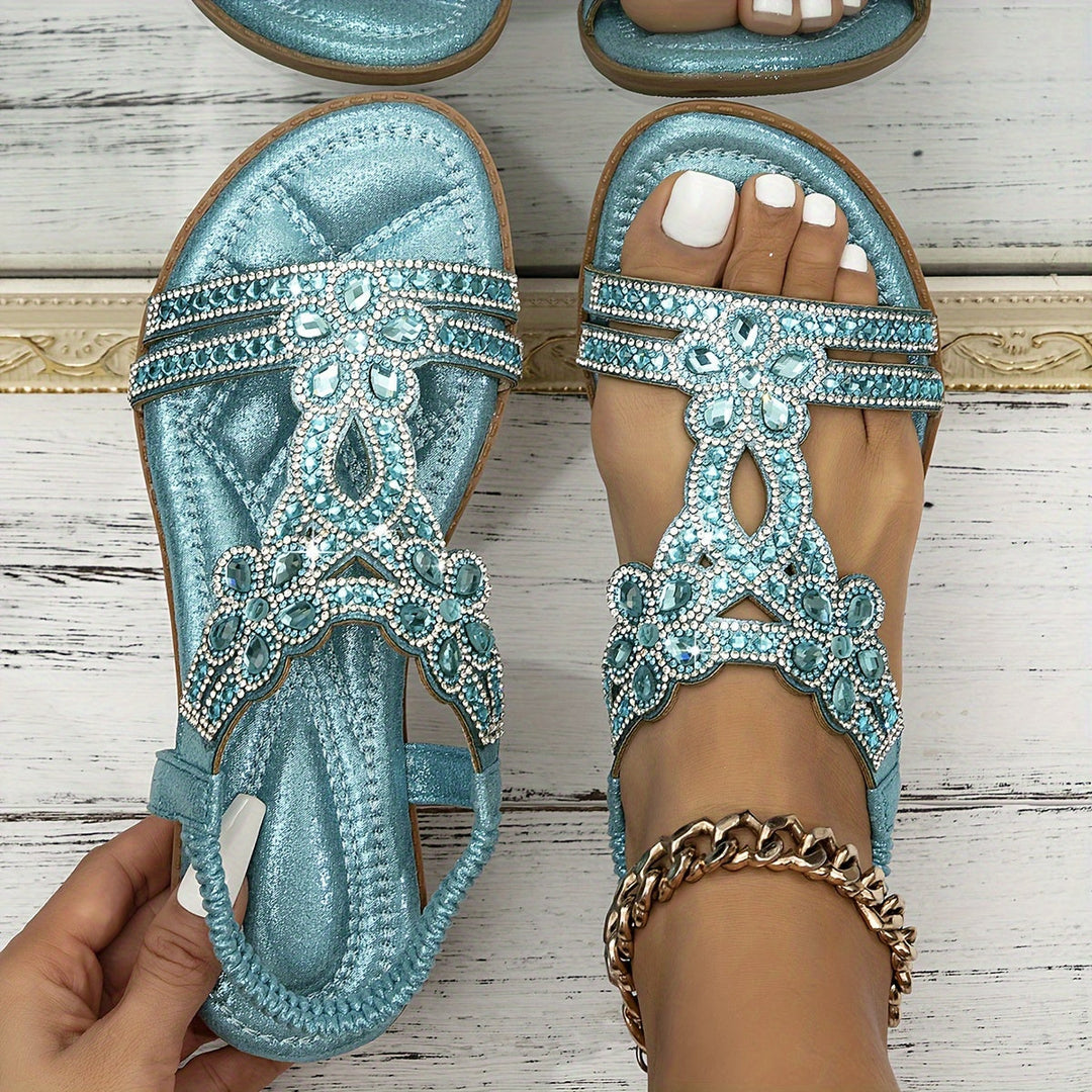 Olivia Sydney - Sparkling Orthopedic Sandal with Crystal Details