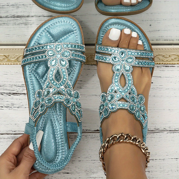 Olivia Sydney - Sparkling Orthopedic Sandal with Crystal Details
