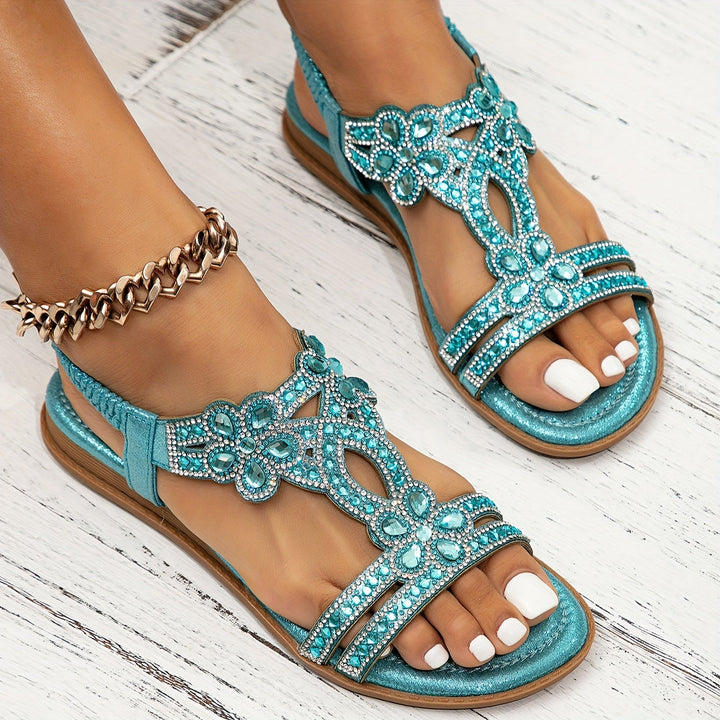 Olivia Sydney - Sparkling Orthopedic Sandal with Crystal Details