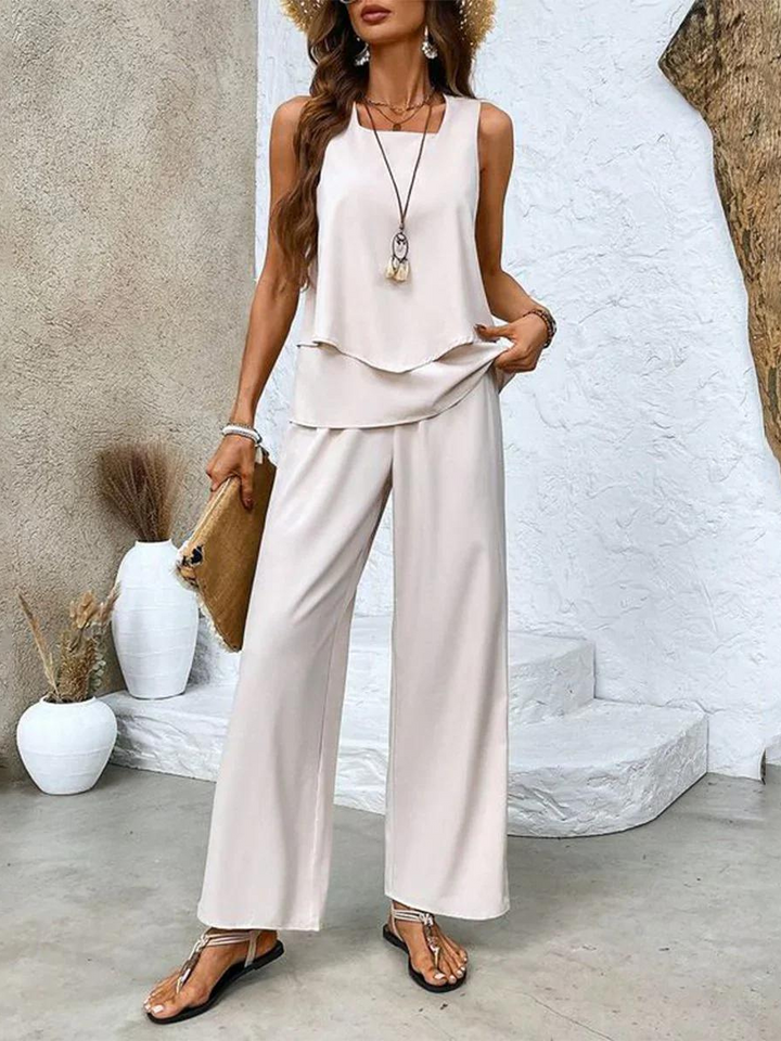 Olivia Sydney - Floral Print Blouse and Pants Set