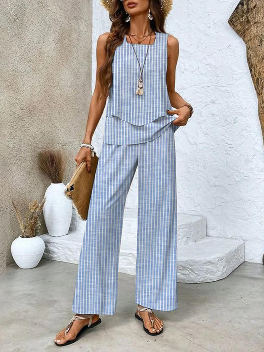 Olivia Sydney - Floral Print Blouse and Pants Set