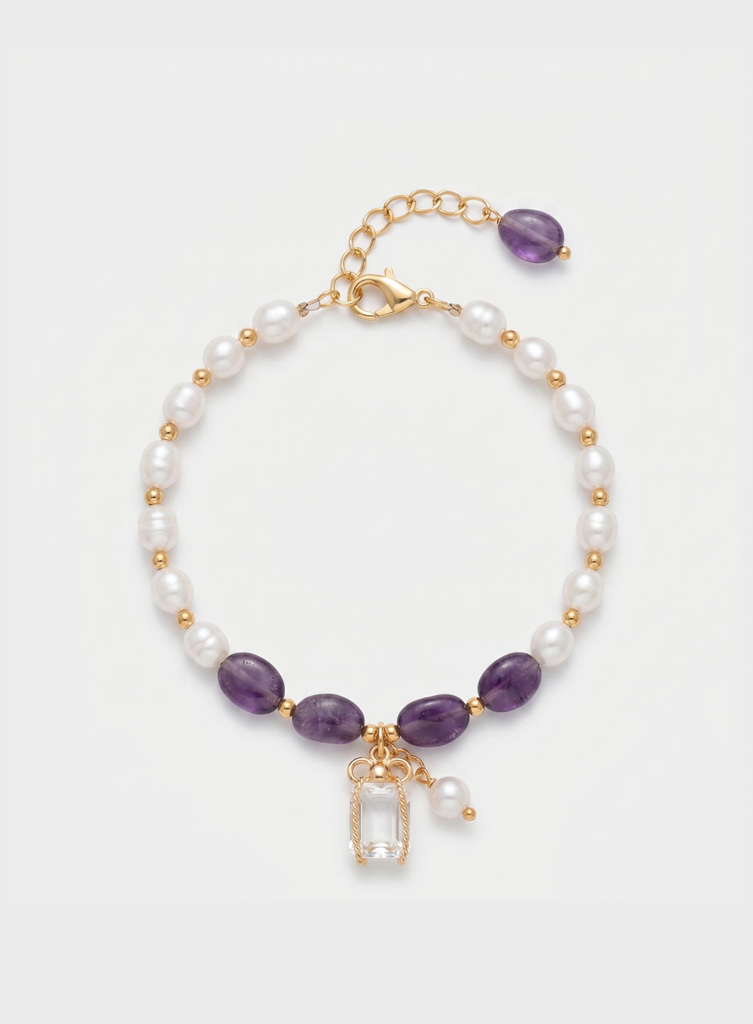 Olivia Sydney - Pearl and Amethyst Bracelet