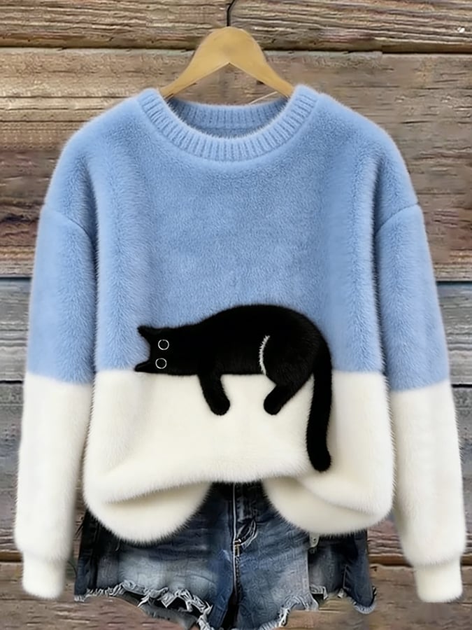 Olivia Sydney - Women's Cat Graphic Sweater
