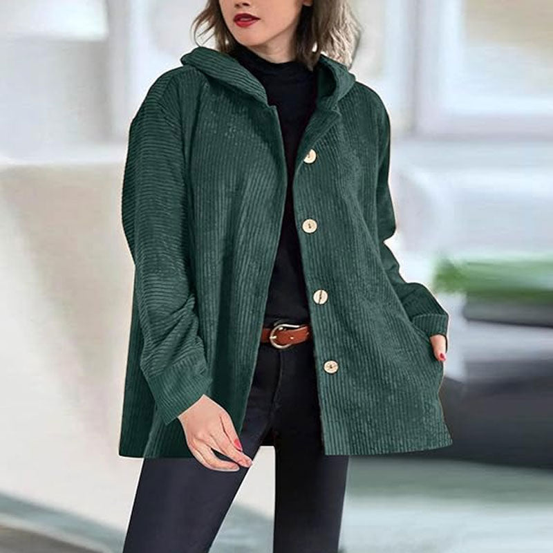 Olivia Sydney - Casual Corduroy Hoodie Jacket for Autumn