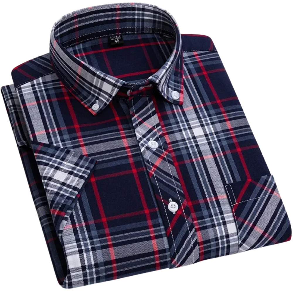 Olivia Sydney - Checkered Cotton Short Sleeve Shirt