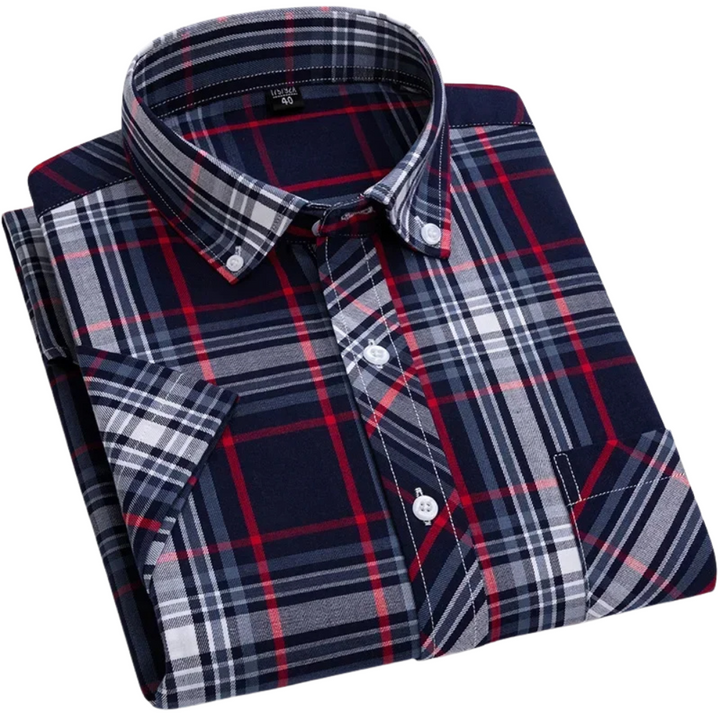 Olivia Sydney - Checkered Cotton Short Sleeve Shirt