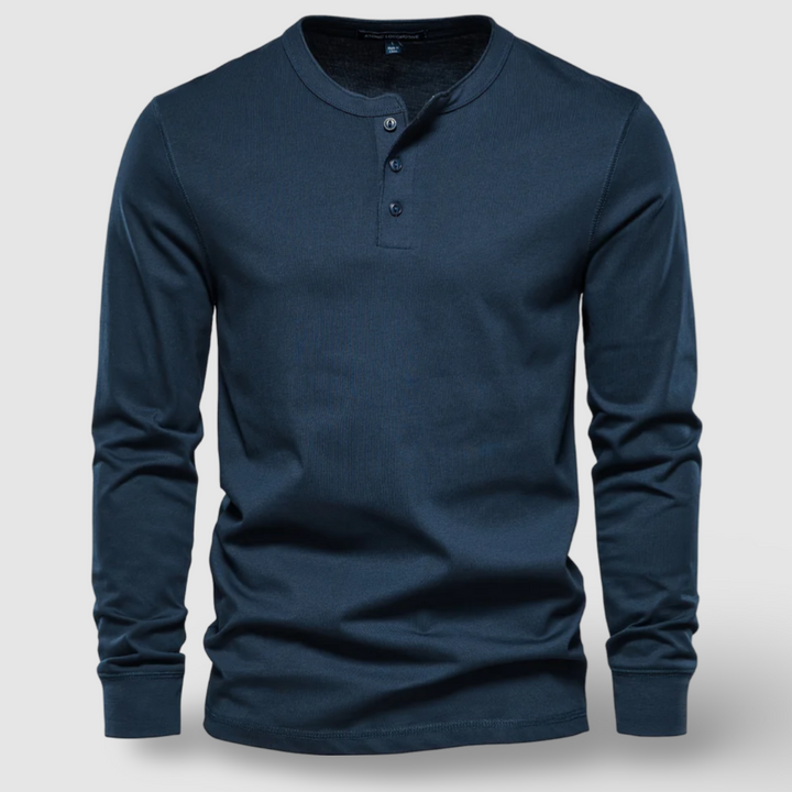 Olivia Sydney - Elegant Long Sleeve Cotton Henley Shirt