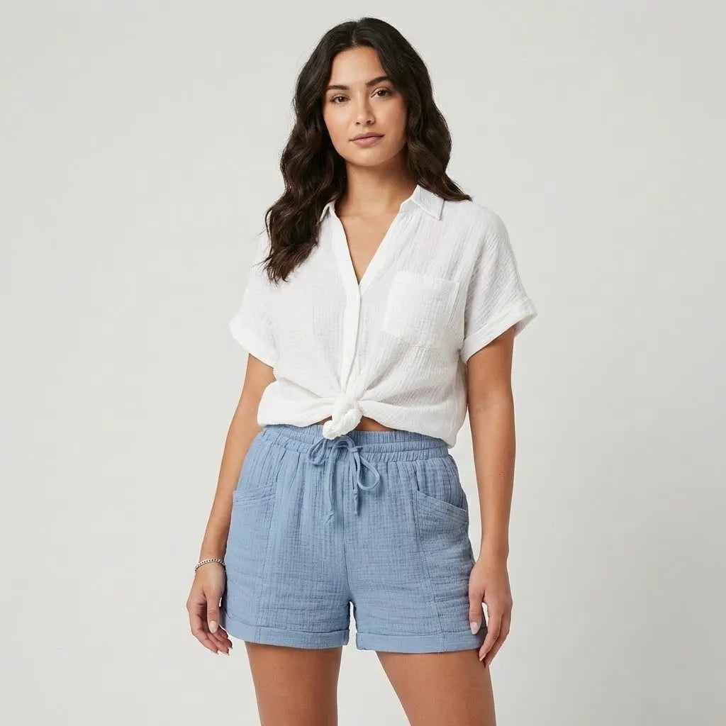 Olivia Sydney - Cotton Blend Loose Fit Shorts for Casual Summer Comfort