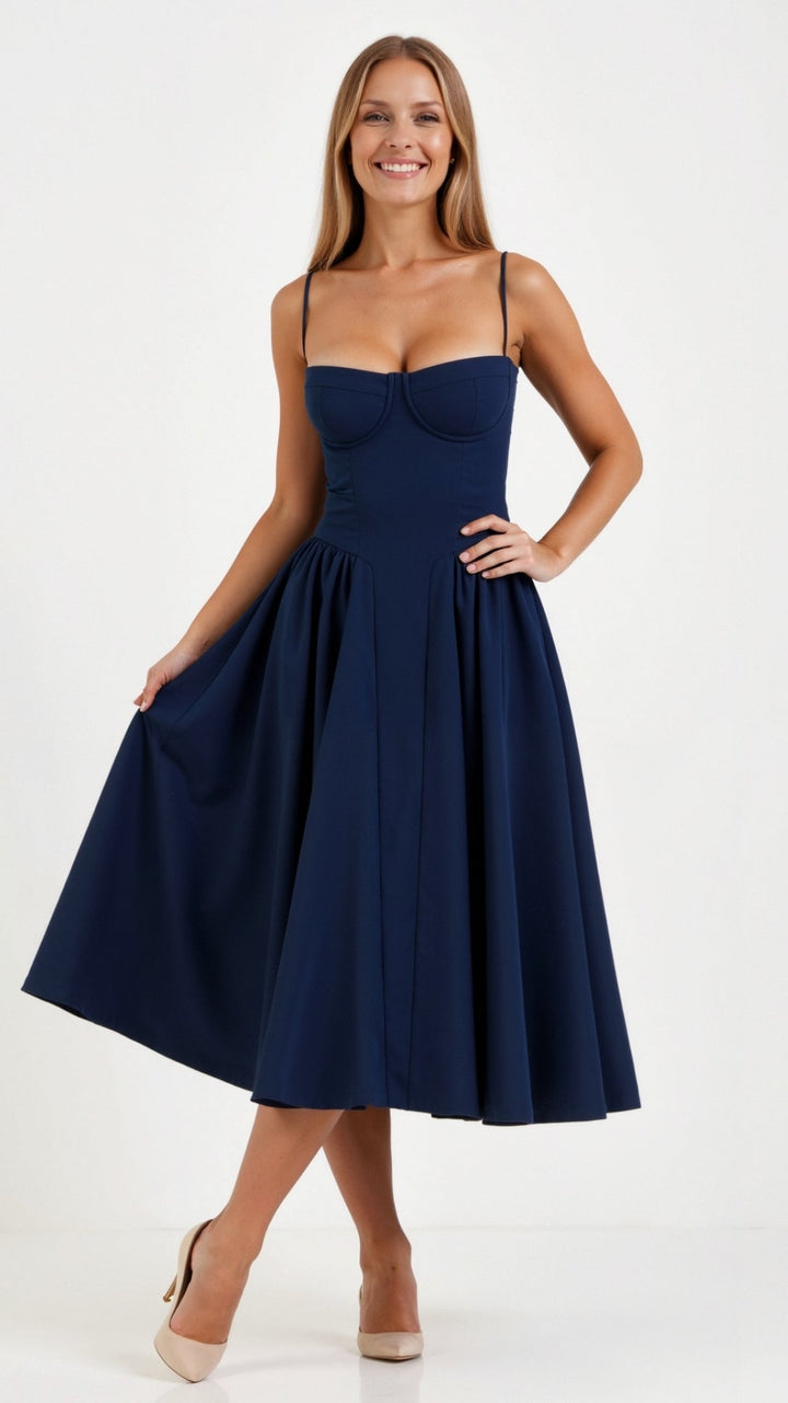 Olivia Sydney - Structured Bodice Midi Dress