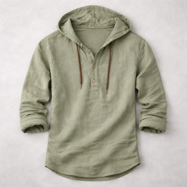 Olivia Sydney - Cotton-Linen Hoodie Shirt