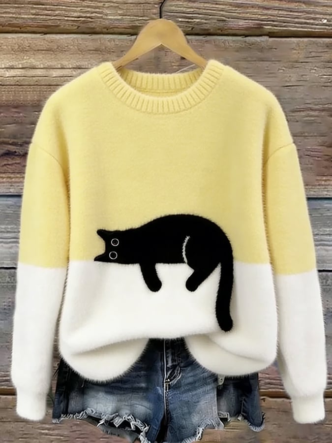 Olivia Sydney - Women's Cat Graphic Sweater