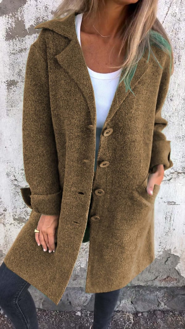 Olivia Sydney - Casual coat with lapels and single-breasted button closure