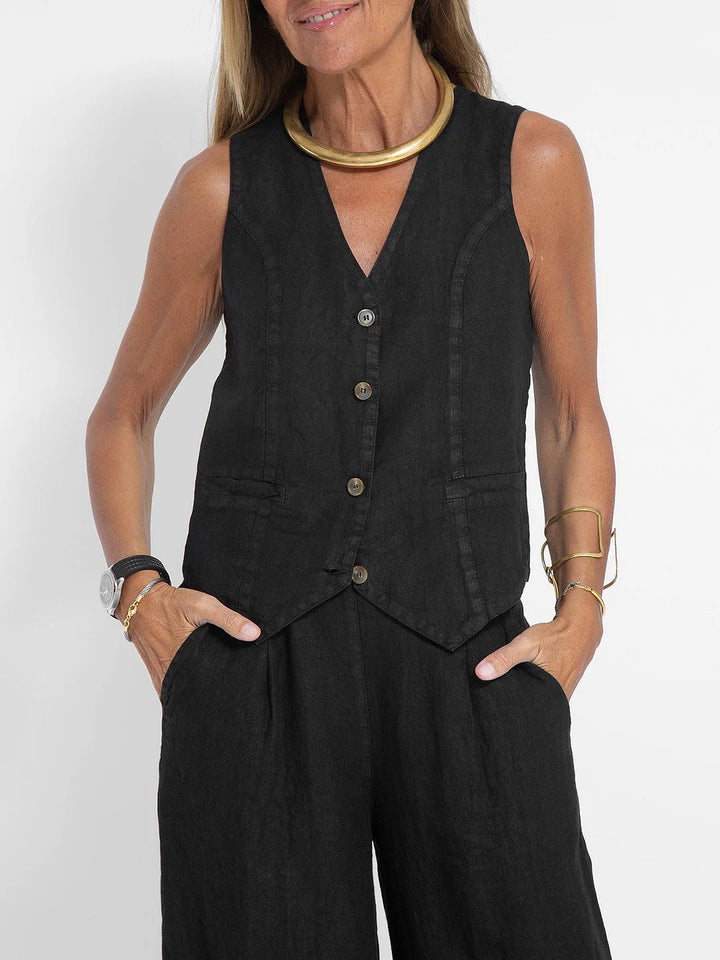 Olivia Sydney - Wide Leg Pants Set with Vest