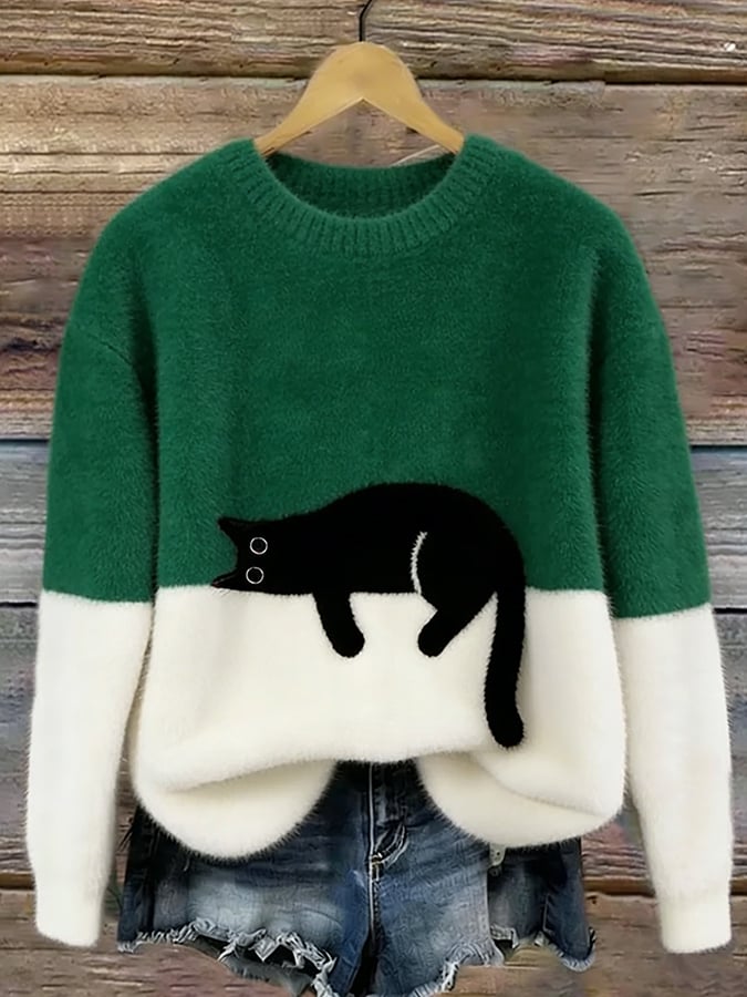 Olivia Sydney - Women's Cat Graphic Sweater