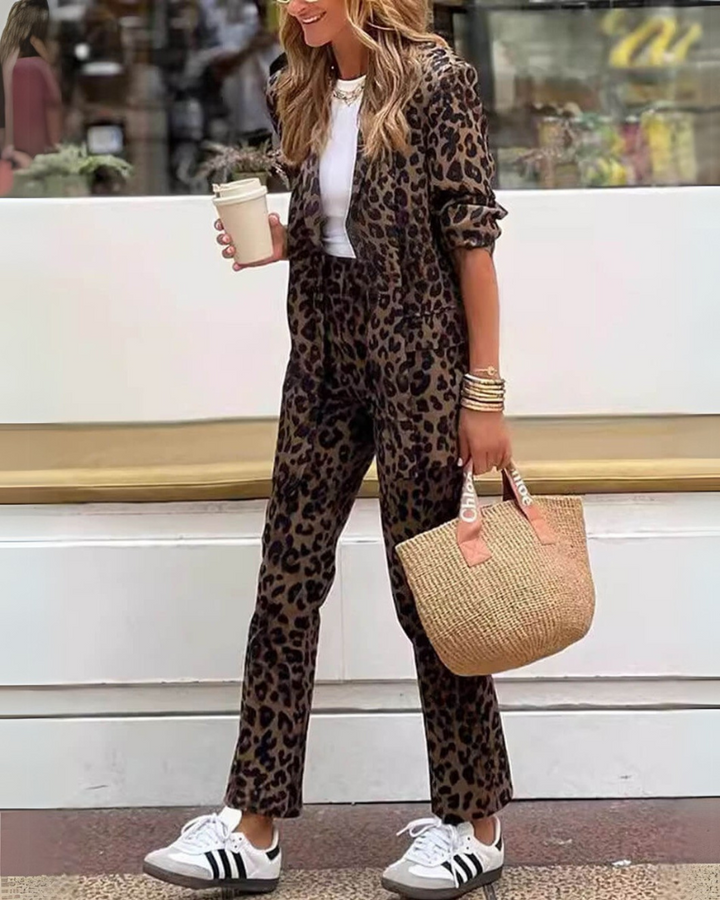 Olivia Sydney - Leopard Print Dress and Pant Set