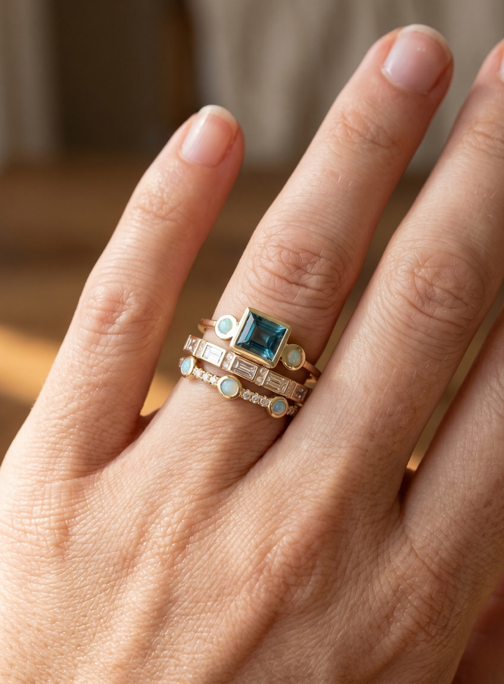 Olivia Sydney - Elegant Blue Ring Set