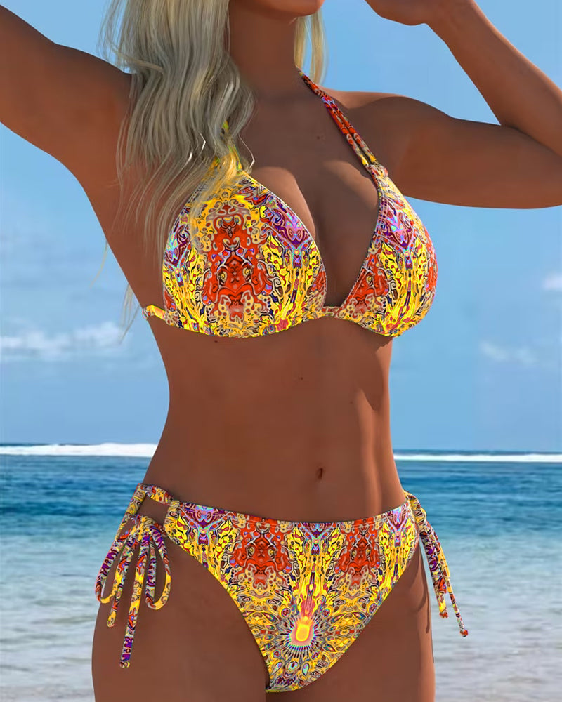 Olivia Sydney - Printed Halter Neck Bikini