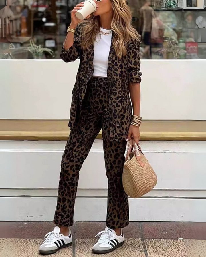 Olivia Sydney - Leopard Print Dress and Pant Set