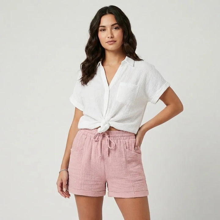 Olivia Sydney - Cotton Blend Loose Fit Shorts for Casual Summer Comfort
