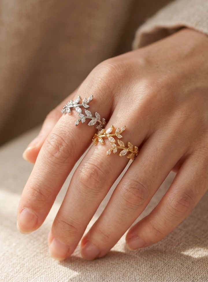 Olivia Sydney - Leaf Ring Set