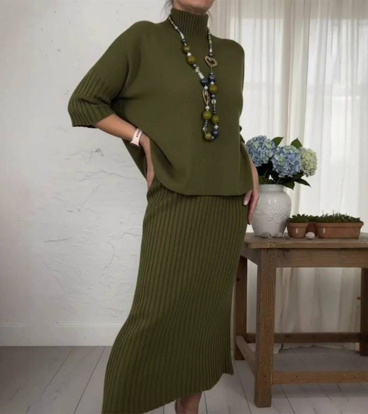 Olivia Sydney - Knit Set with Corduroy Skirt